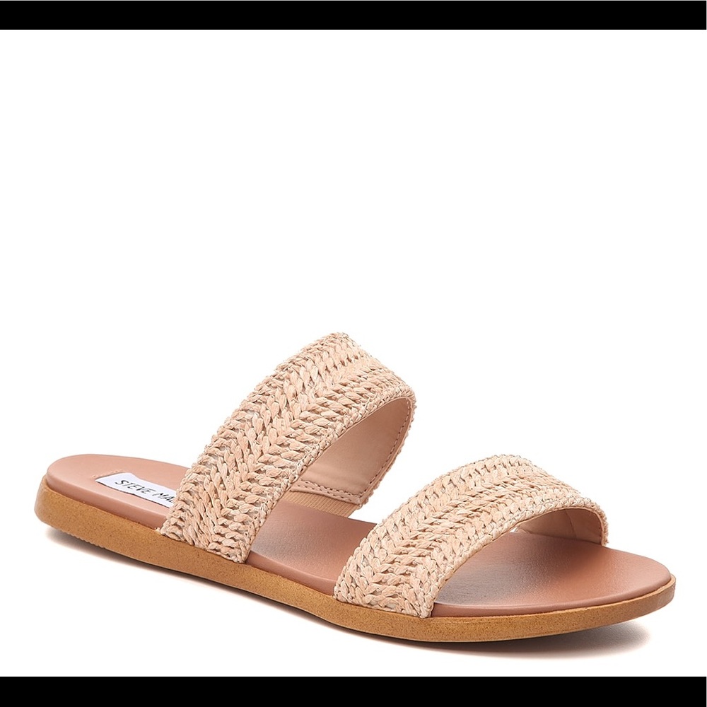 steve madden dual woven slide sandal